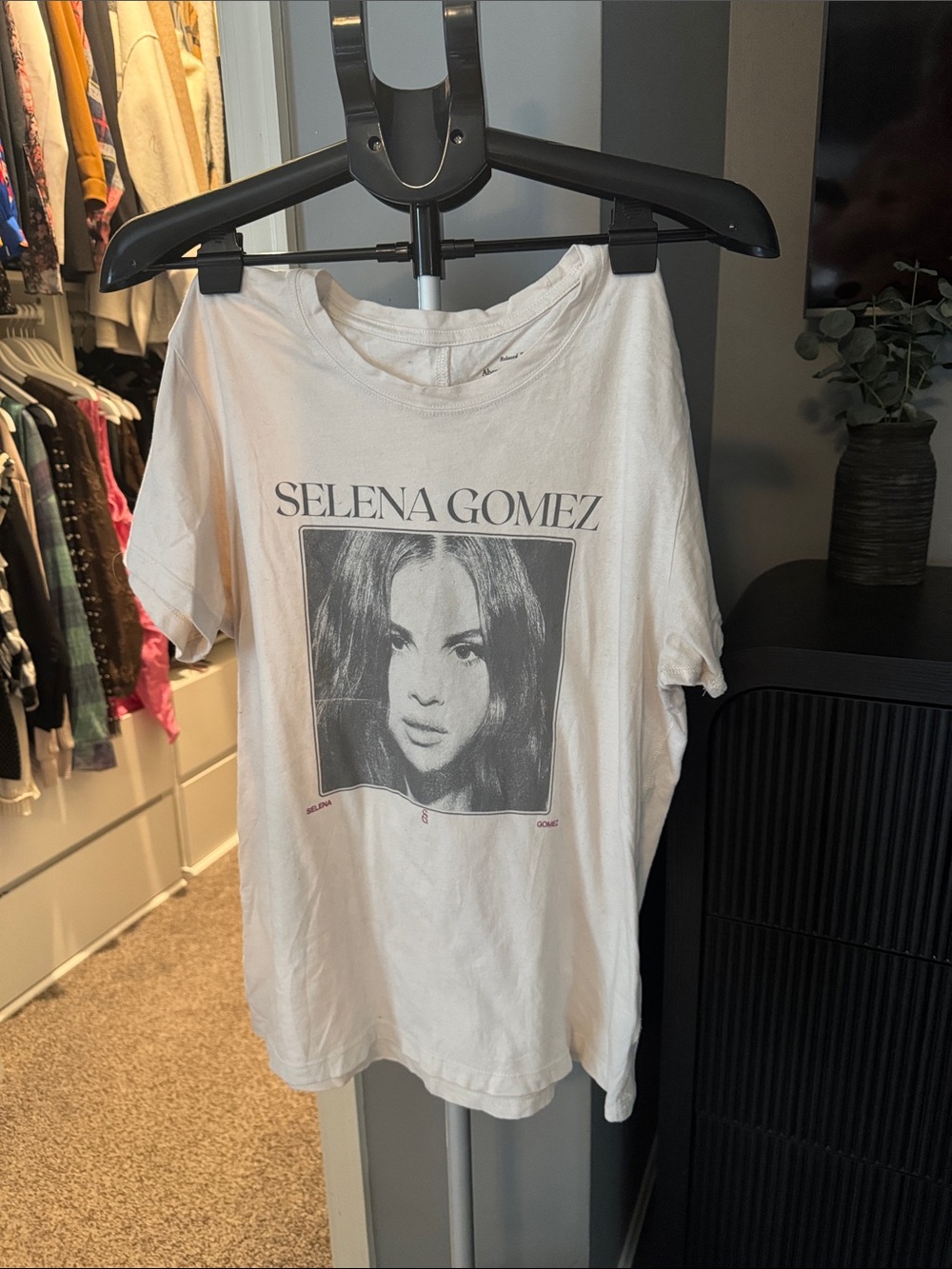 Selena Gomez White Portrait Graphic Tee